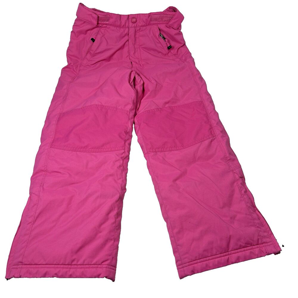 LL Bean Girls Sz 6X-7 Pink Insulated Snow Ski Pants Adjustable Waist Nylon Blend